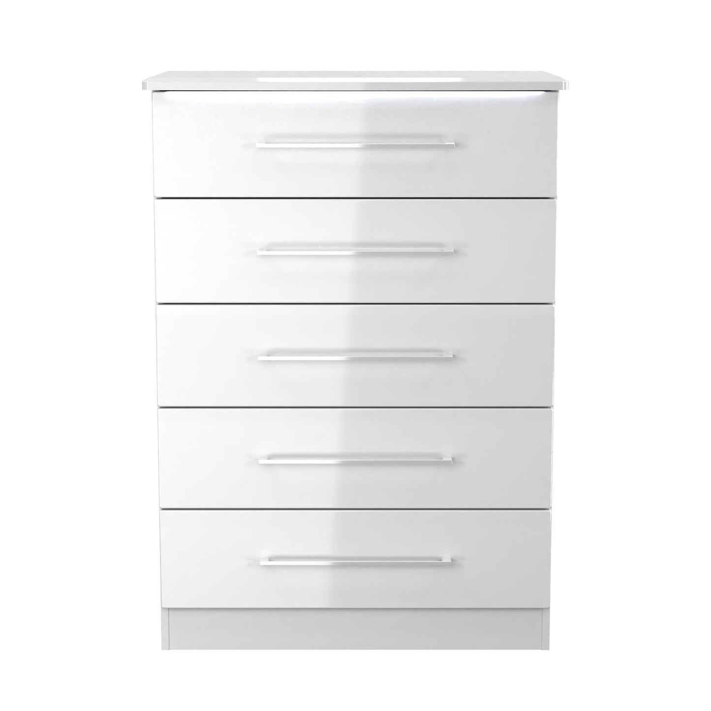 Paris Tall Chest of Drawers White 5 Drawers 77cm