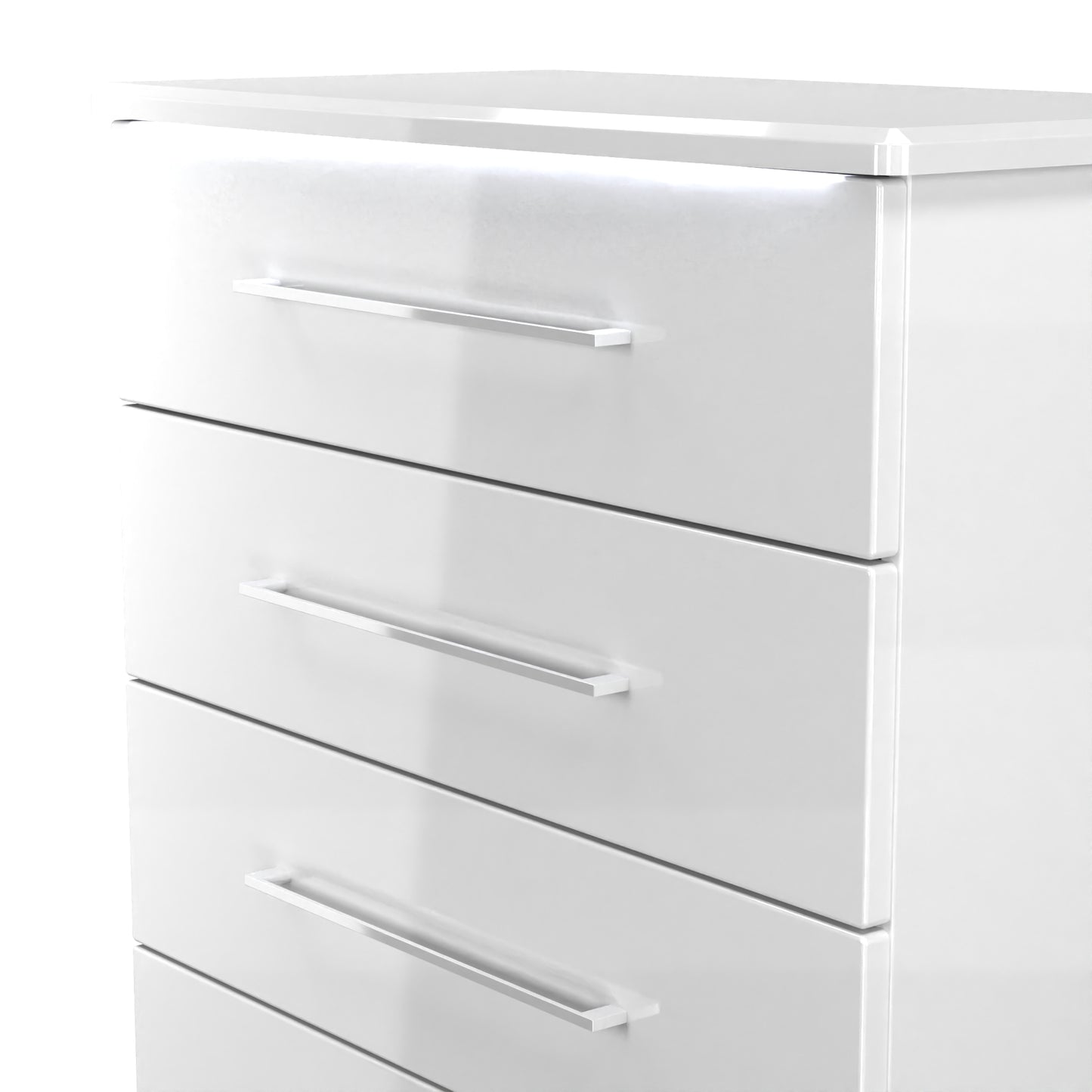 Paris Tall Chest of Drawers White 5 Drawers 77cm