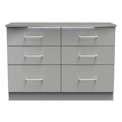 Paris Large Chest of Drawers Grey 6 Drawers 112cm