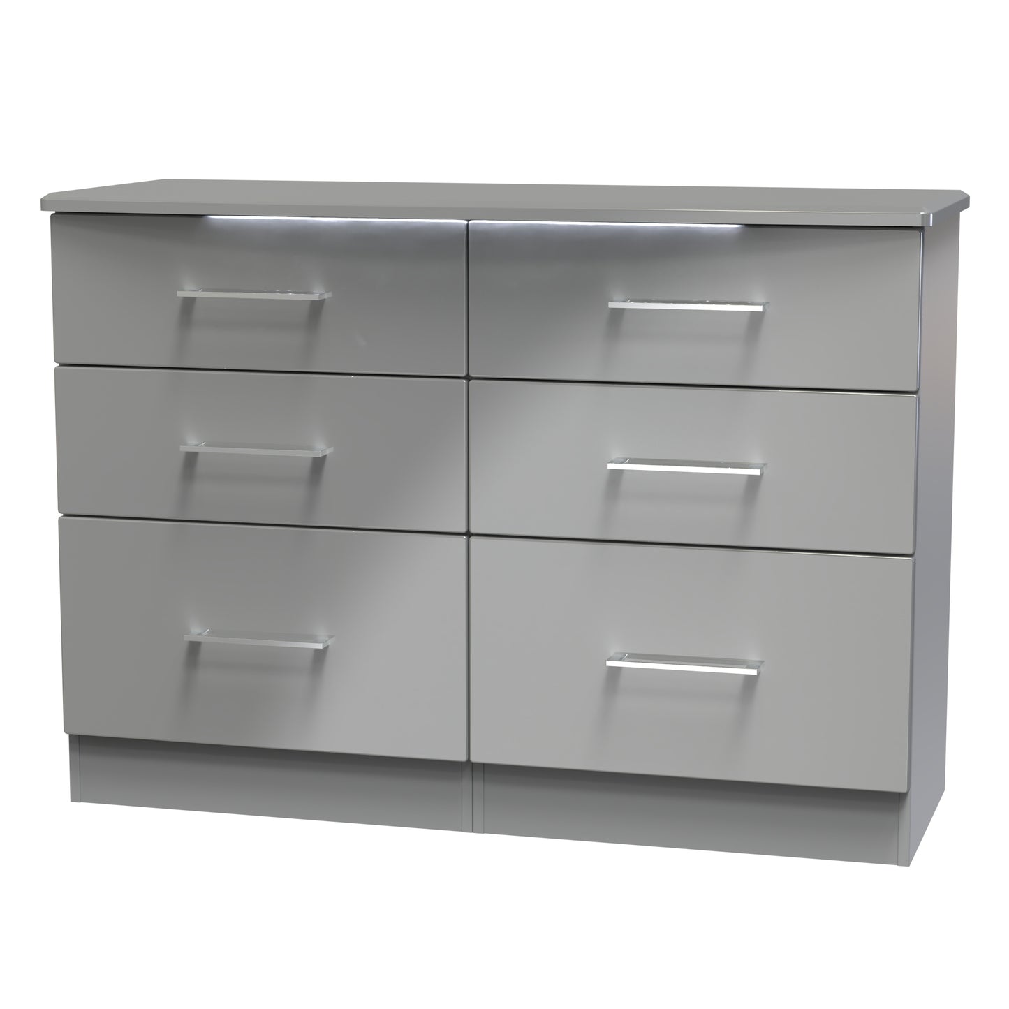 Paris Large Chest of Drawers Grey 6 Drawers 112cm
