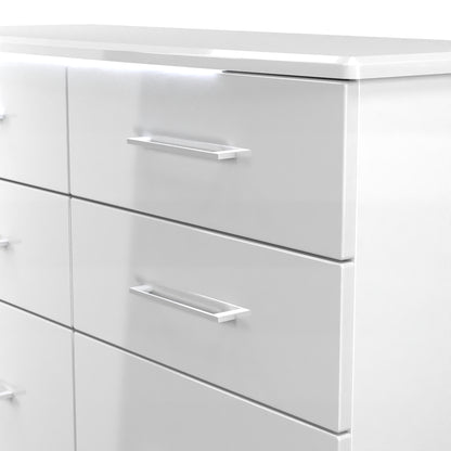 Paris Large Chest of Drawers White 6 Drawers 112cm