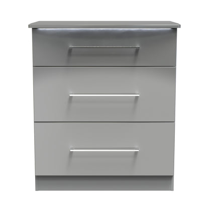 Paris Chest of Drawers Grey 3 Drawers 77cm