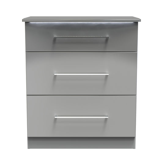 Paris Chest of Drawers Grey 3 Drawers 77cm