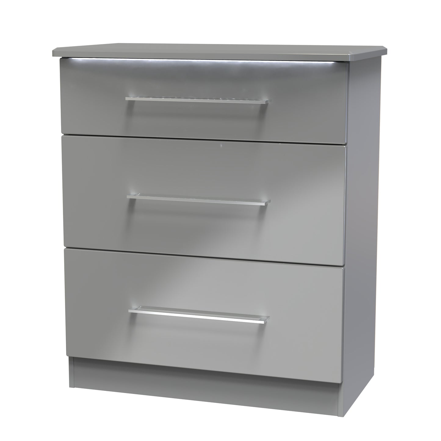 Paris Chest of Drawers Grey 3 Drawers 77cm