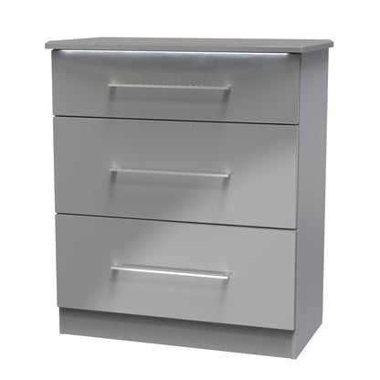 Paris Chest of Drawers Grey 3 Drawers 77cm