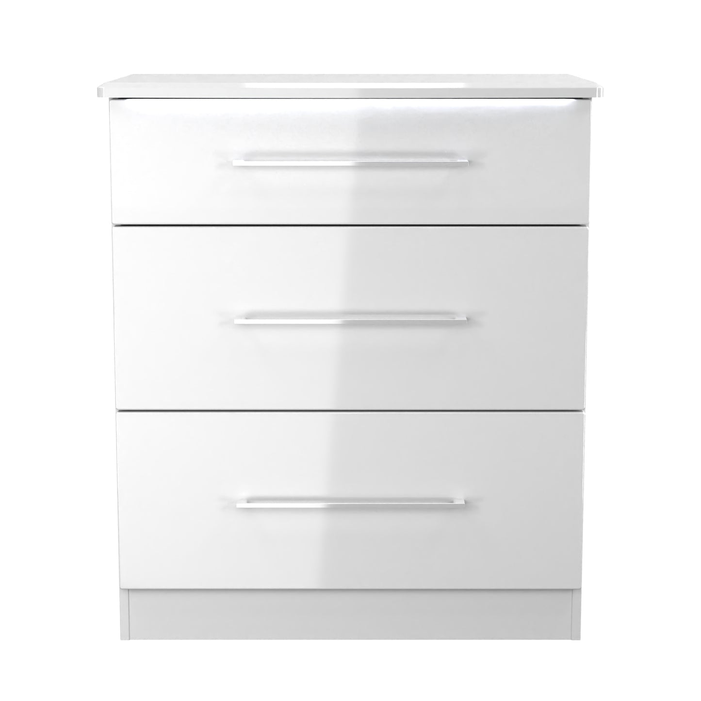 Paris Chest of Drawers White 3 Drawers 77cm