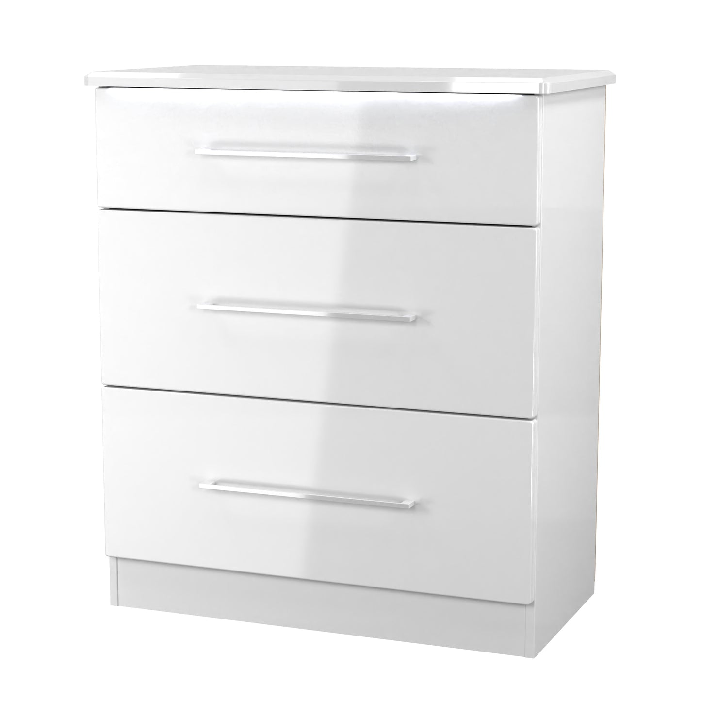 Paris Chest of Drawers White 3 Drawers 77cm