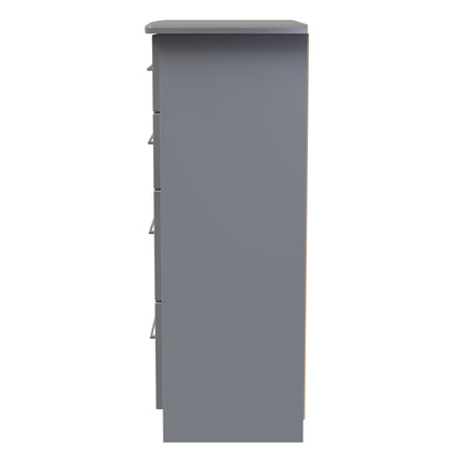 Paris Tall Chest of Drawers Grey 4 Drawers 77cm
