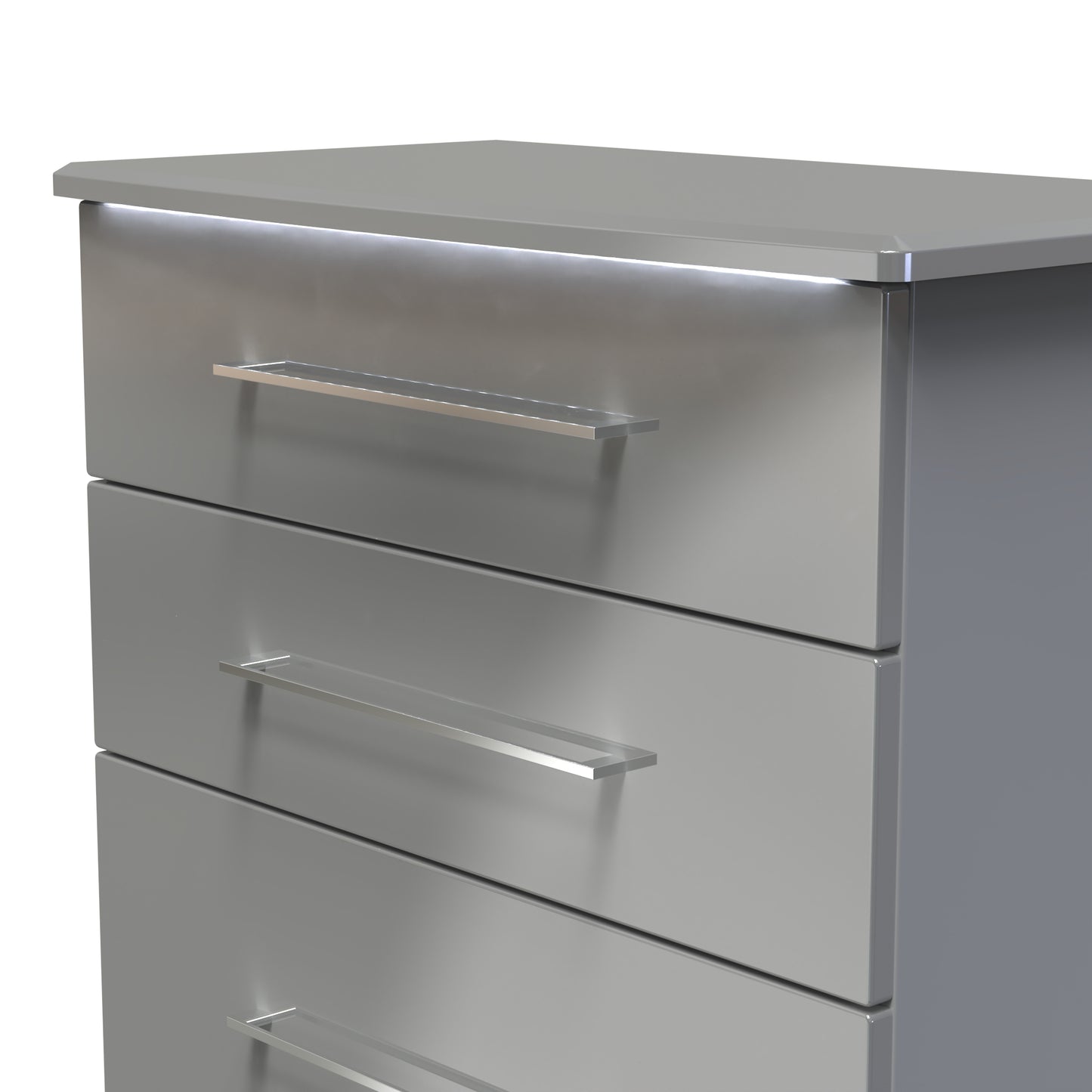 Paris Tall Chest of Drawers Grey 4 Drawers 77cm