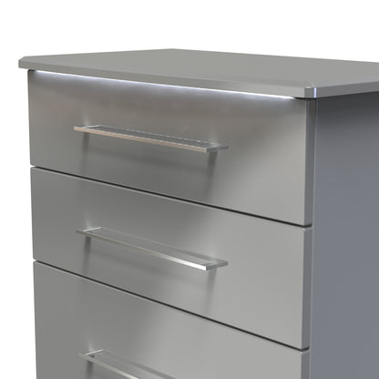 Paris Tall Chest of Drawers Grey 4 Drawers 77cm
