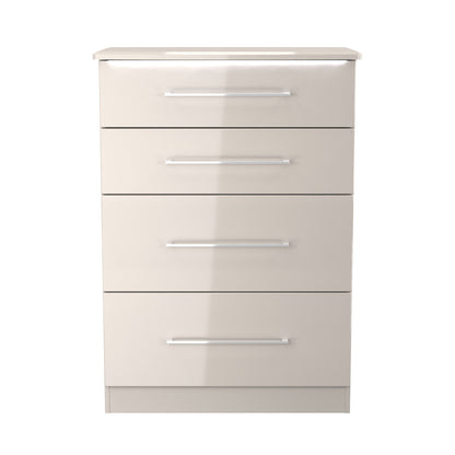 Paris Tall Chest of Drawers Off-white 4 Drawers 77cm