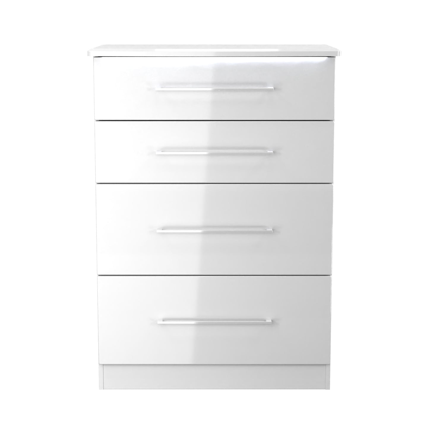Paris Tall Chest of Drawers White 4 Drawers 77cm