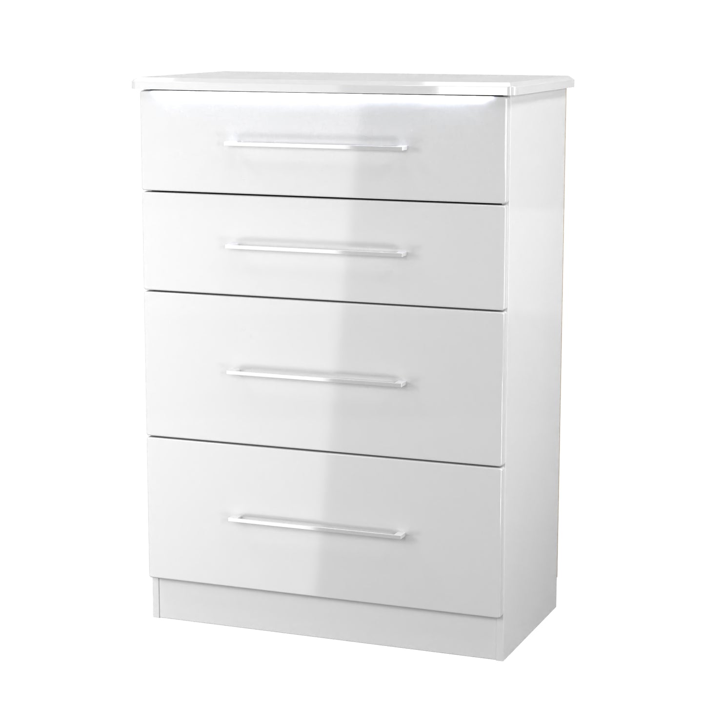 Paris Tall Chest of Drawers White 4 Drawers 77cm