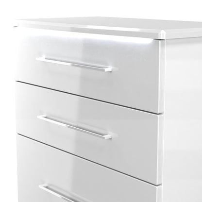 Paris Tall Chest of Drawers White 4 Drawers 77cm