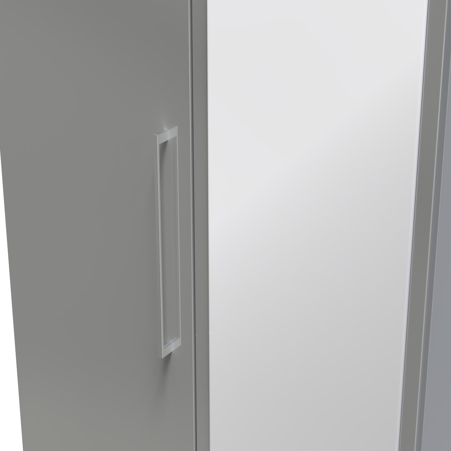 Paris Tall Mirror Wardrobe Grey 1 Shelf 74cm