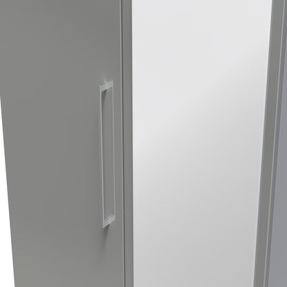 Paris Tall Mirror Wardrobe Grey 1 Shelf 74cm
