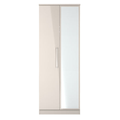 Paris Tall Mirror Wardrobe Off-white 1 Shelf 74cm