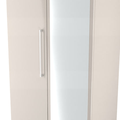 Paris Tall Mirror Wardrobe Off-white 1 Shelf 74cm