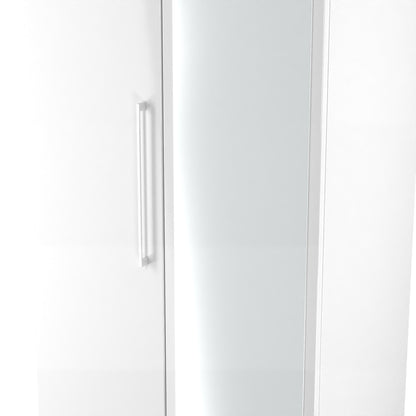 Paris Tall Mirror Wardrobe White 1 Shelf 74cm