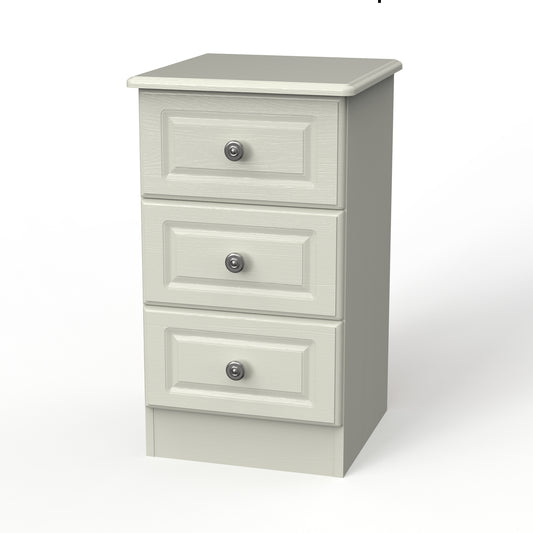 Pembroke Bedside Table Cream 3 Drawers 40cm