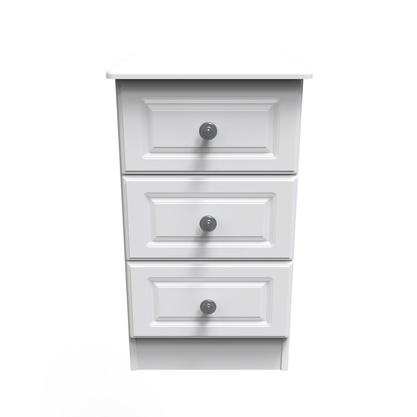 Pembroke Bedside Table White 3 Drawers 40cm