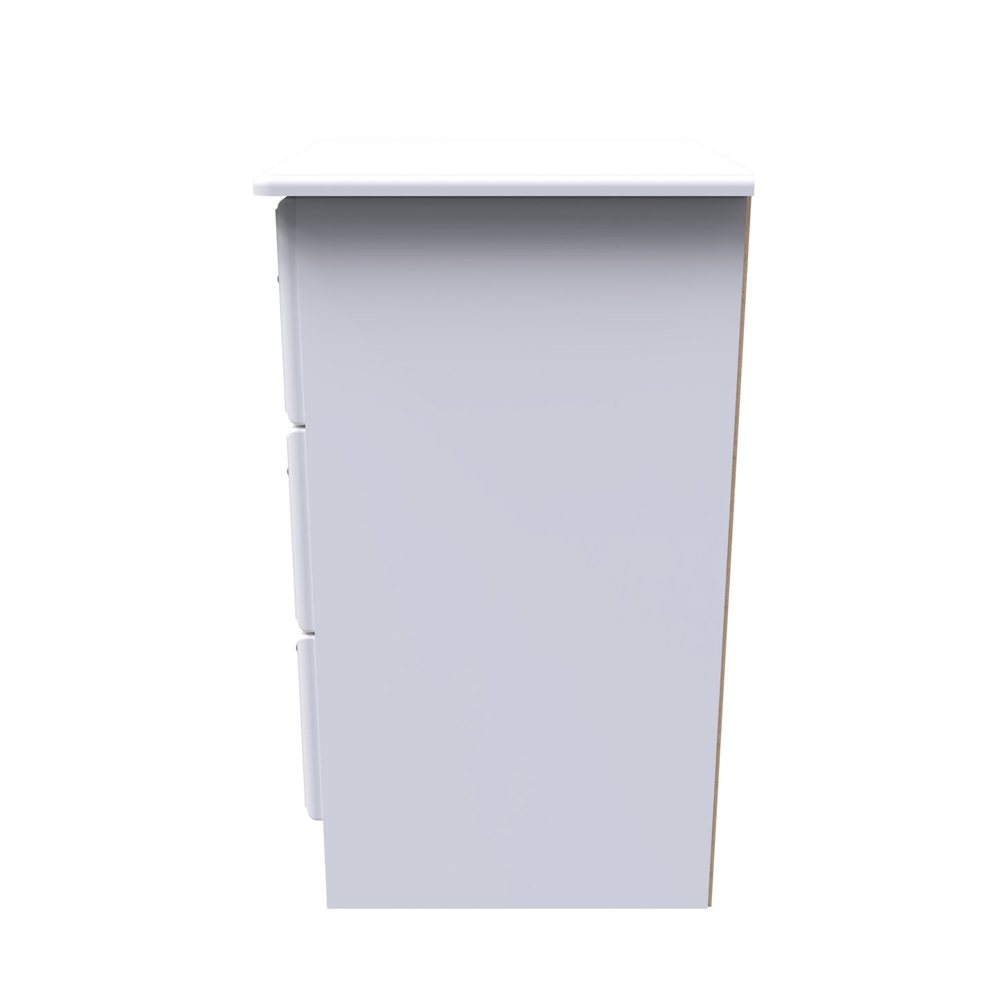 Pembroke Bedside Table White 3 Drawers 40cm