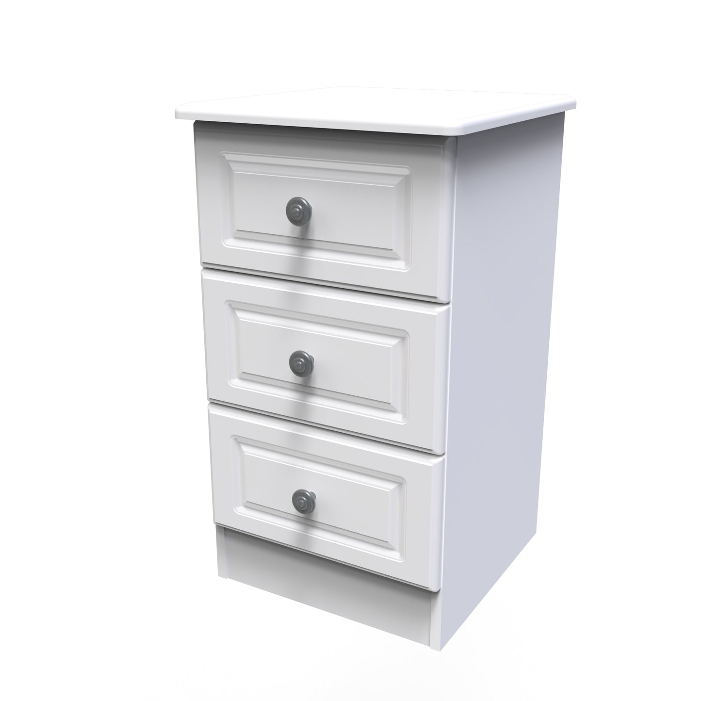 Pembroke Bedside Table White 3 Drawers 40cm