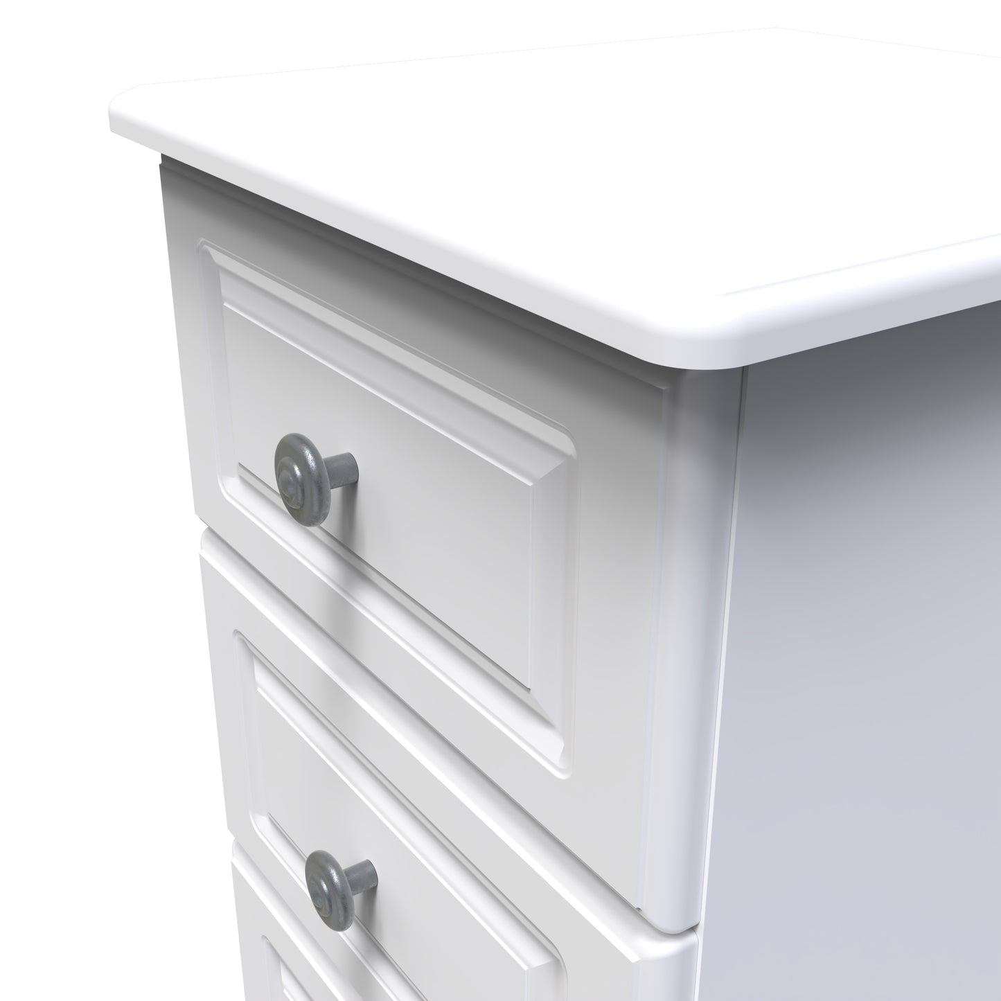 Pembroke Bedside Table White 3 Drawers 40cm