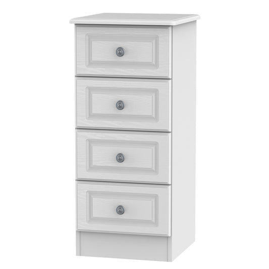 Pembroke Tallboy White 4 Drawers 40cm