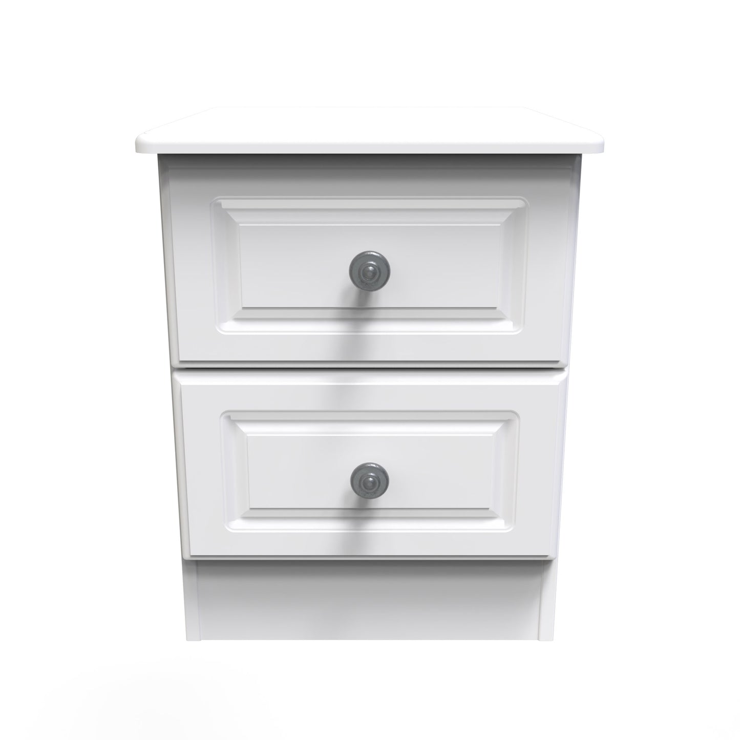 Pembroke Bedside Table White 2 Drawers 40cm