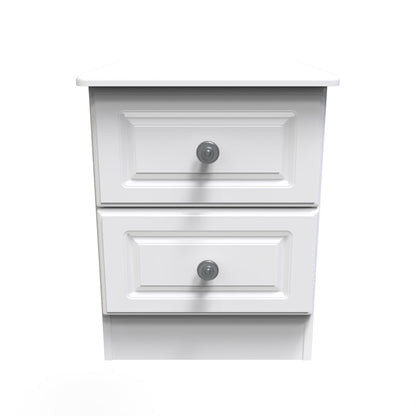 Pembroke Bedside Table White 2 Drawers 40cm