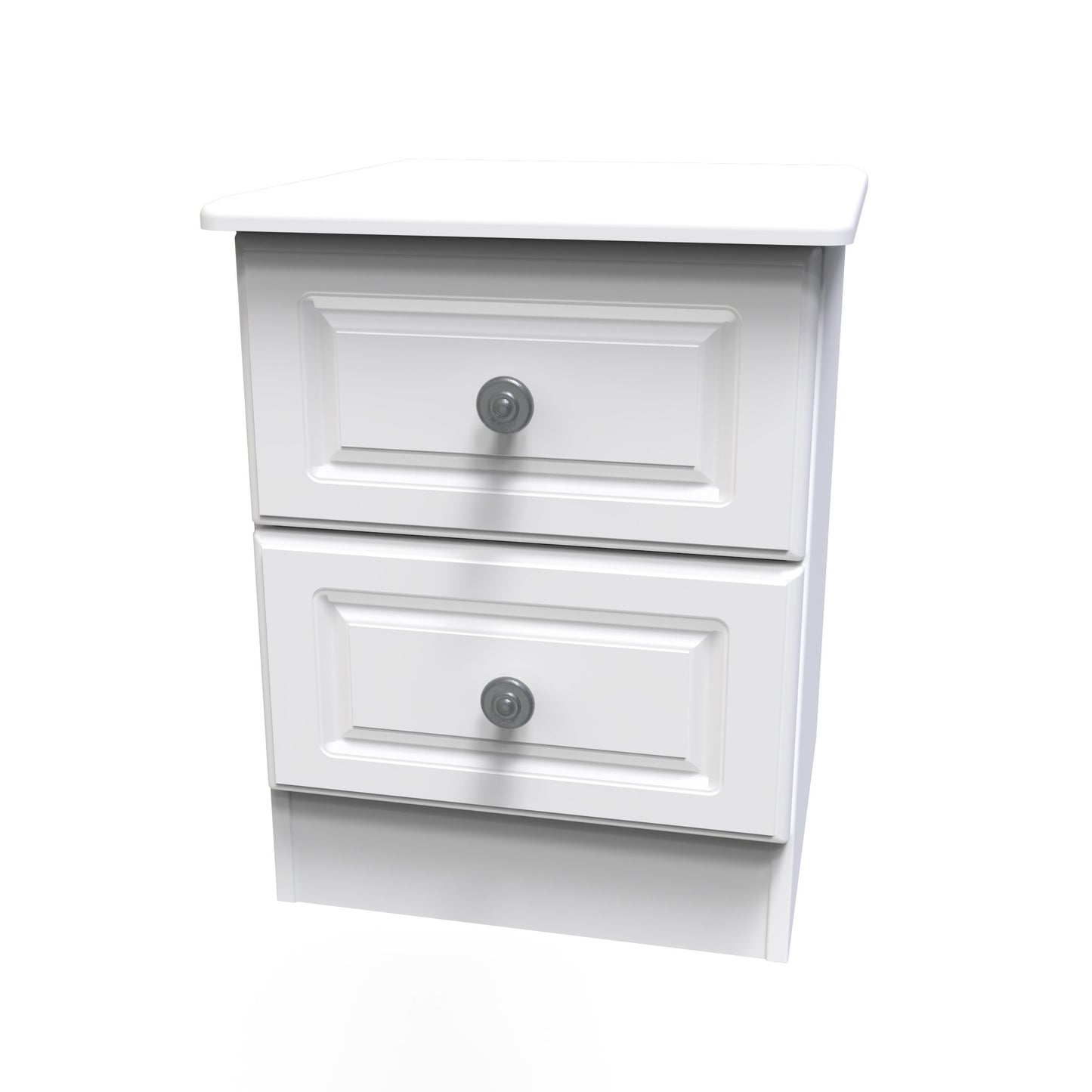 Pembroke Bedside Table White 2 Drawers 40cm