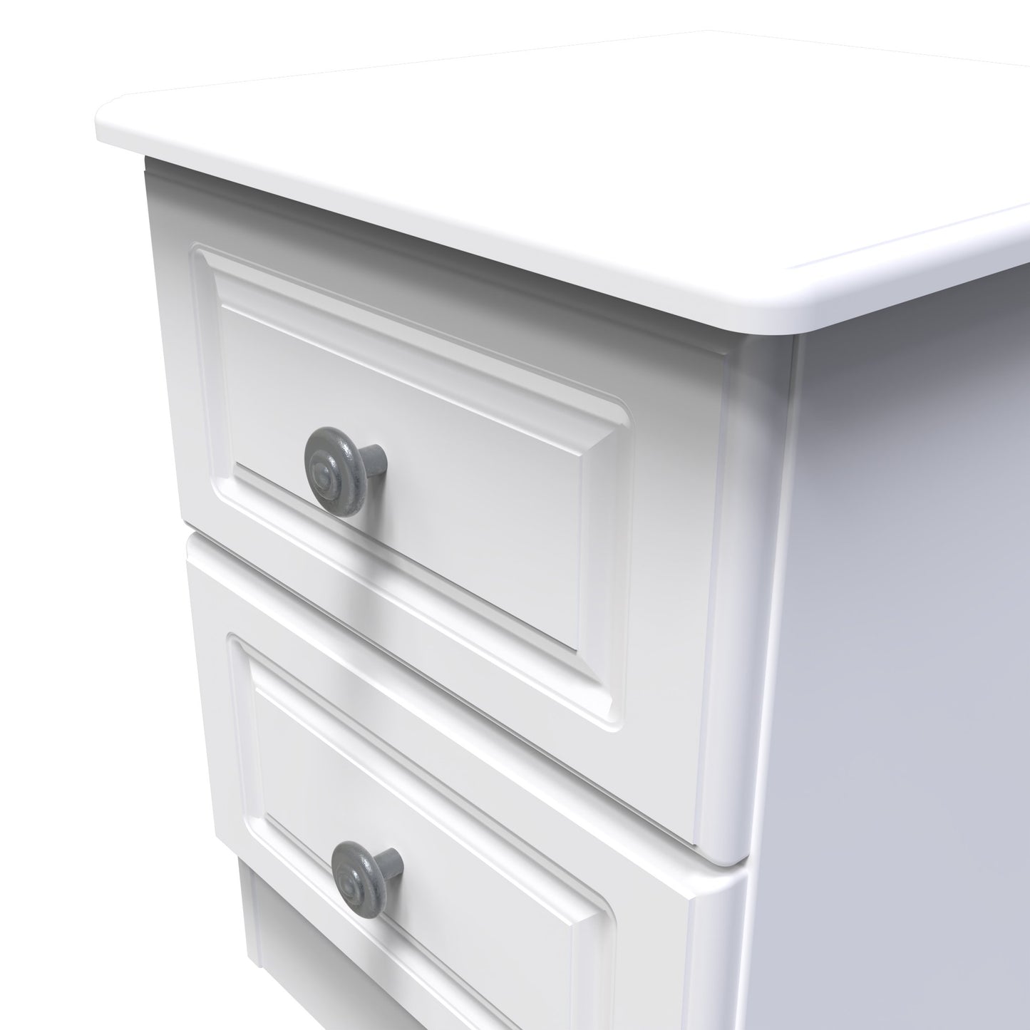Pembroke Bedside Table White 2 Drawers 40cm