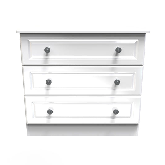 Pembroke Chest of Drawers White 3 Drawers 77cm