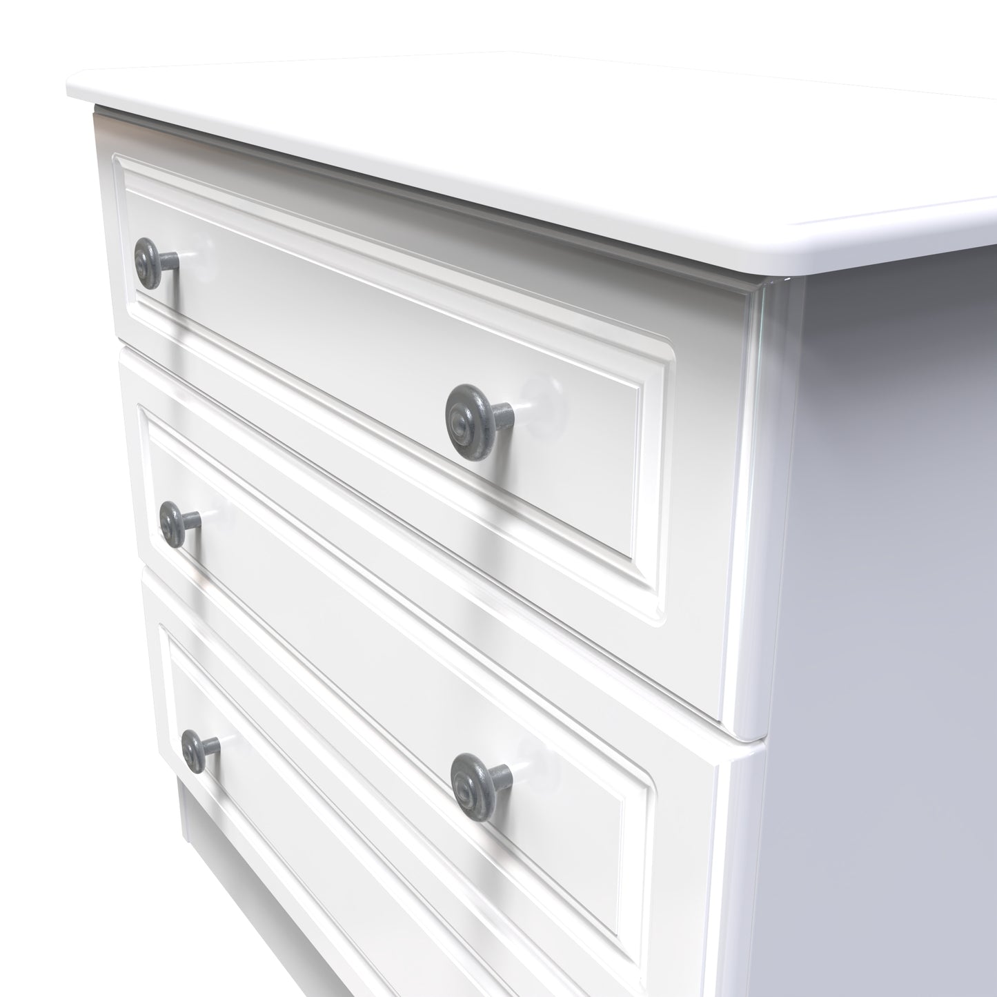Pembroke Chest of Drawers White 3 Drawers 77cm