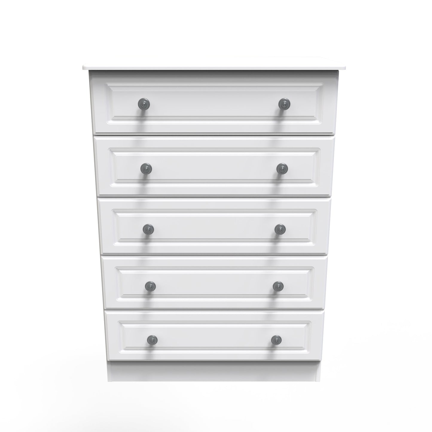 Pembroke Tall Chest of Drawers White 5 Drawers 77cm