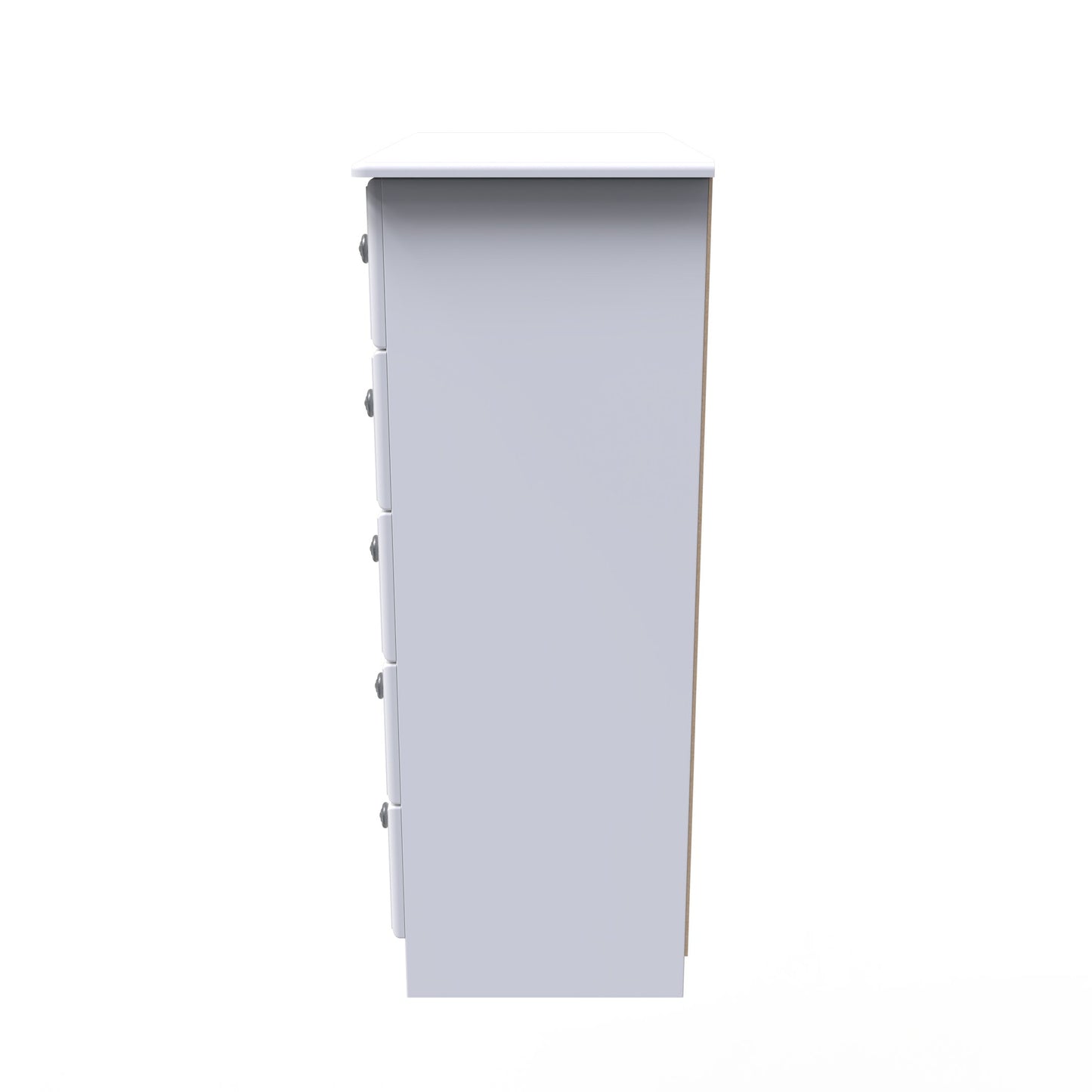 Pembroke Tall Chest of Drawers White 5 Drawers 77cm