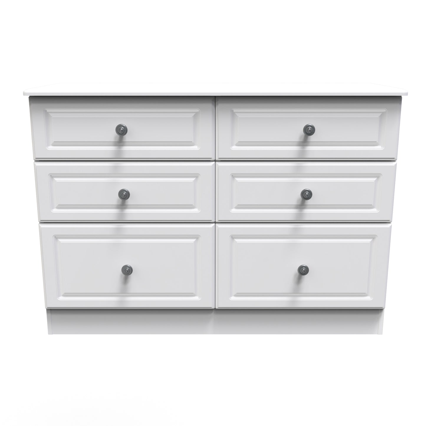 Pembroke Large Chest of Drawers White 6 Drawers 112cm