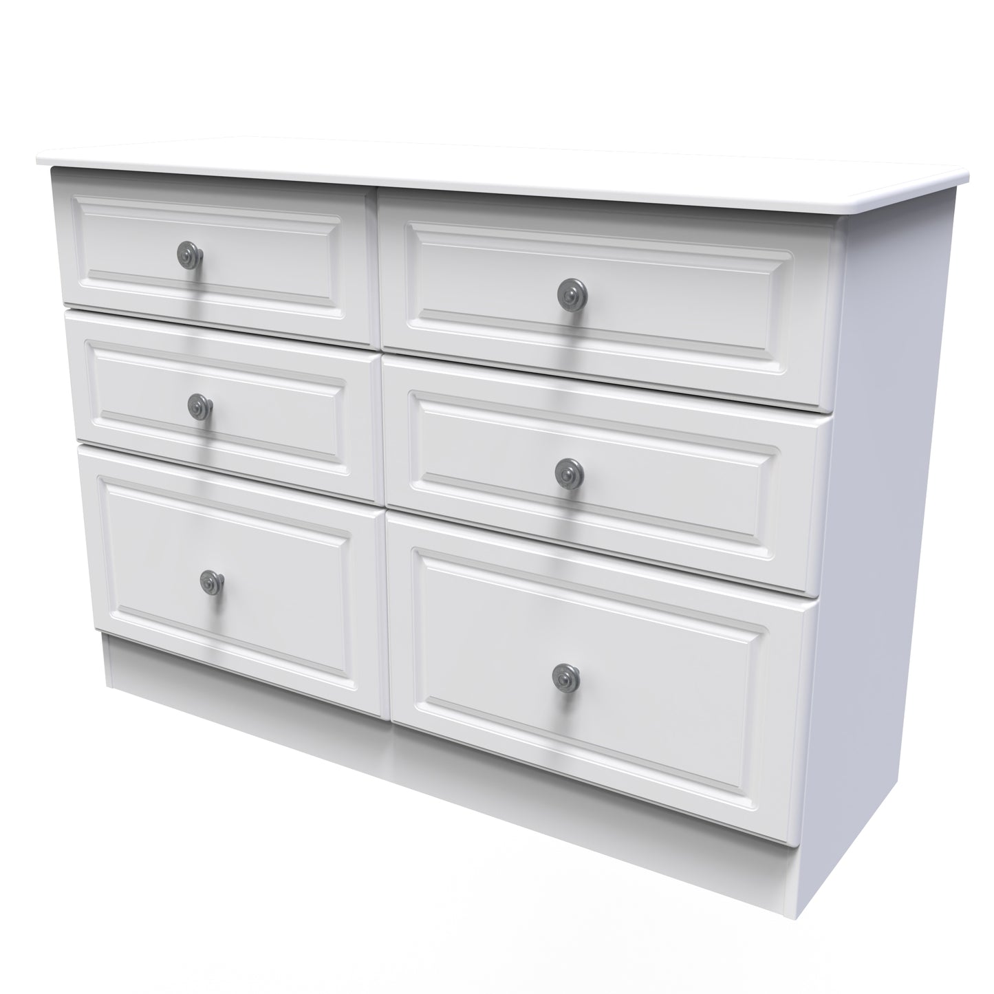 Pembroke Large Chest of Drawers White 6 Drawers 112cm