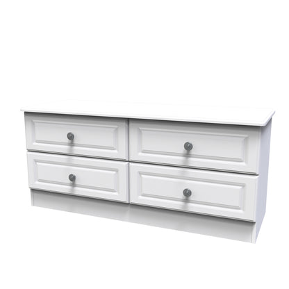 Pembroke Large Chest of Drawers White 4 Drawers 112cm