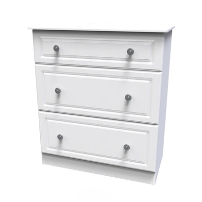 Pembroke Chest of Drawers White 3 Drawers 40cm