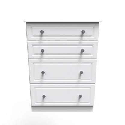 Pembroke Tall Chest of Drawers White 4 Drawers 77cm