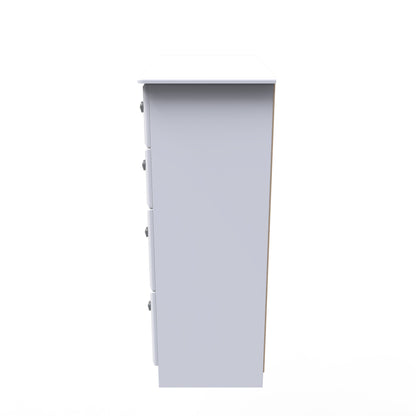Pembroke Tall Chest of Drawers White 4 Drawers 77cm