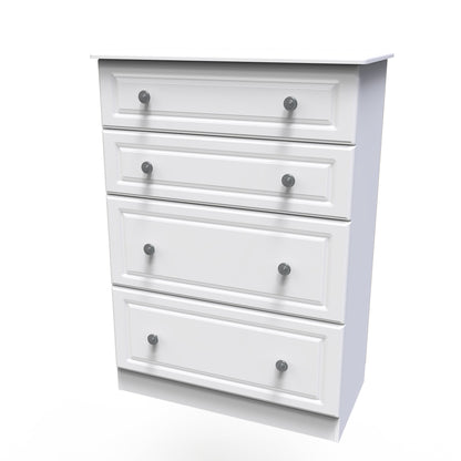 Pembroke Tall Chest of Drawers White 4 Drawers 77cm