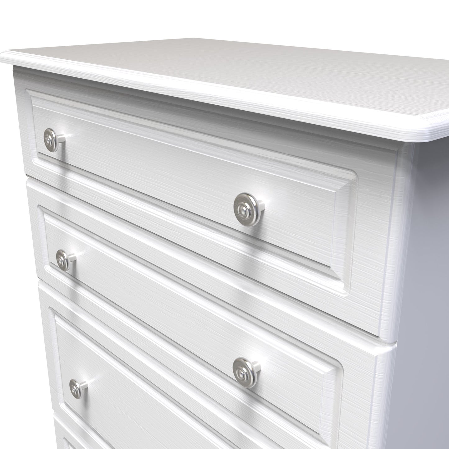 Pembroke Tall Chest of Drawers White 4 Drawers 77cm