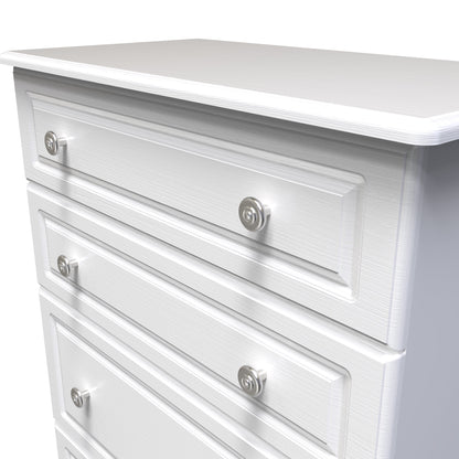 Pembroke Tall Chest of Drawers White 4 Drawers 77cm