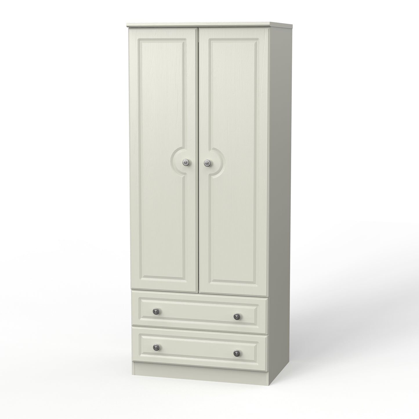 Pembroke Tall Wardrobe Cream 2 Doors 2 Drawers 74cm