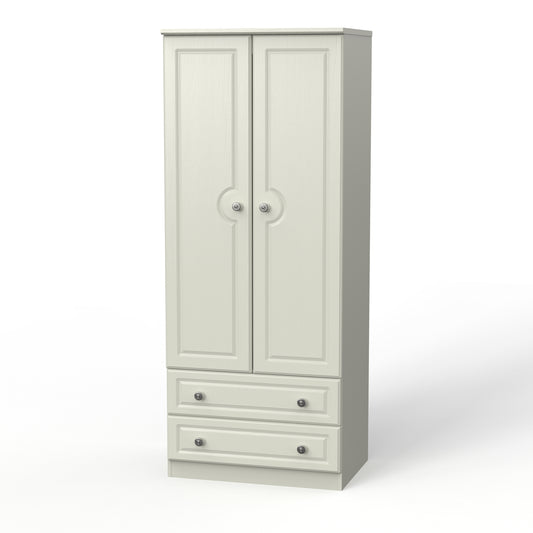 Pembroke Tall Wardrobe Cream 2 Doors 2 Drawers 74cm
