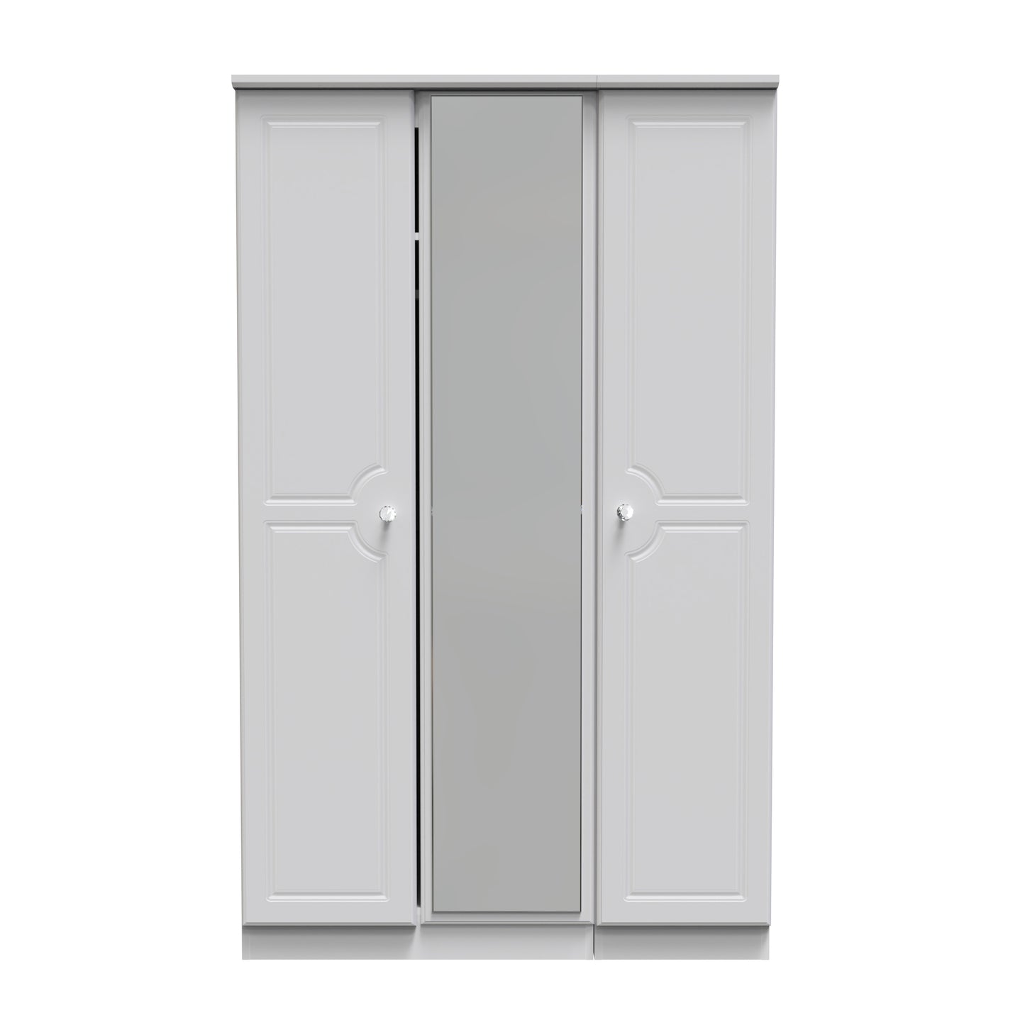 Pembroke Tall Mirror Wardrobe White 1 Shelf 111cm