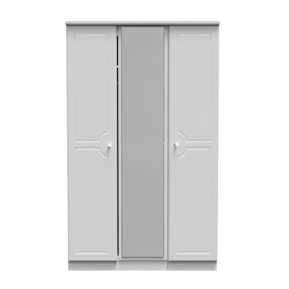 Pembroke Tall Mirror Wardrobe White 1 Shelf 111cm